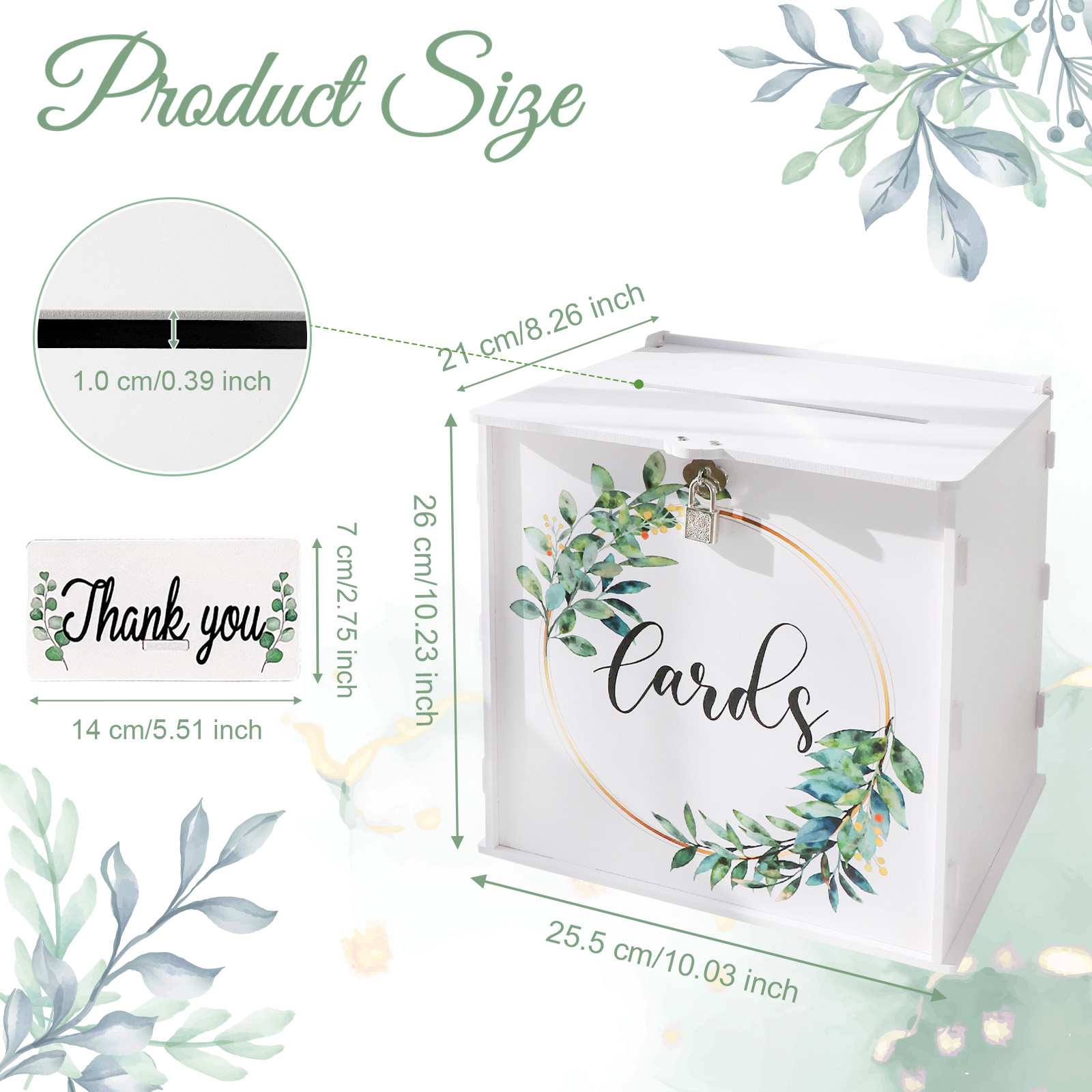 Wedding Card Box with Lock, PV - Card Index Box บทวิจารณ์และราคา