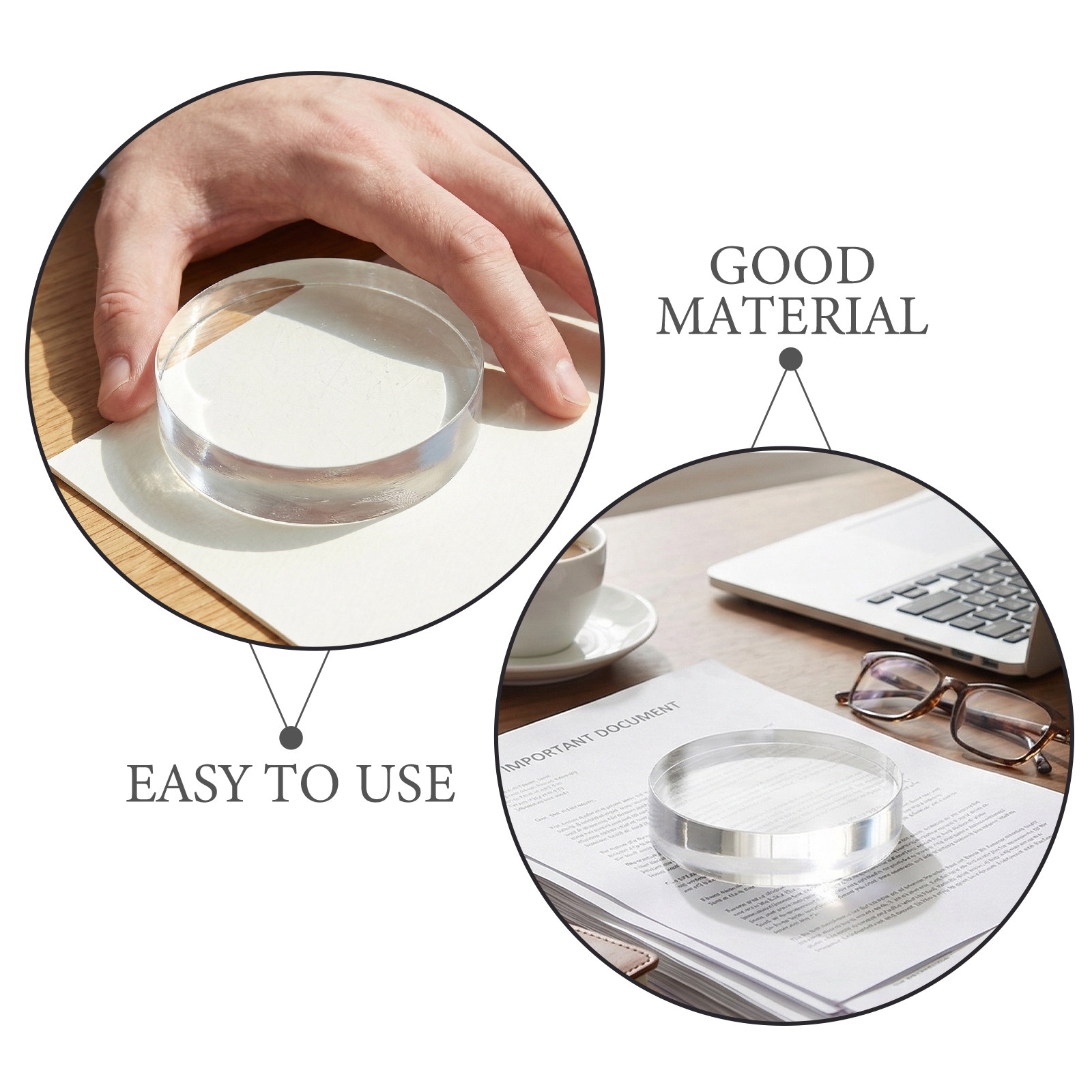 3.15 Inch Round Clear Crystal  - Book Weight Glass บทวิจารณ์และราคา