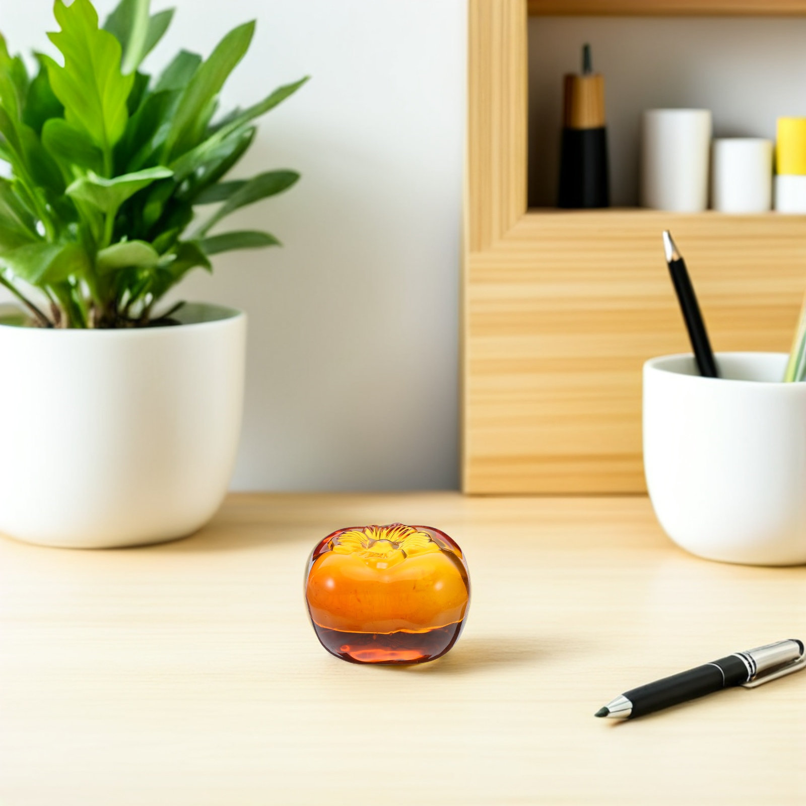 Realistic Glass Persimmon Pape - Book Weight Glass บทวิจารณ์และราคา