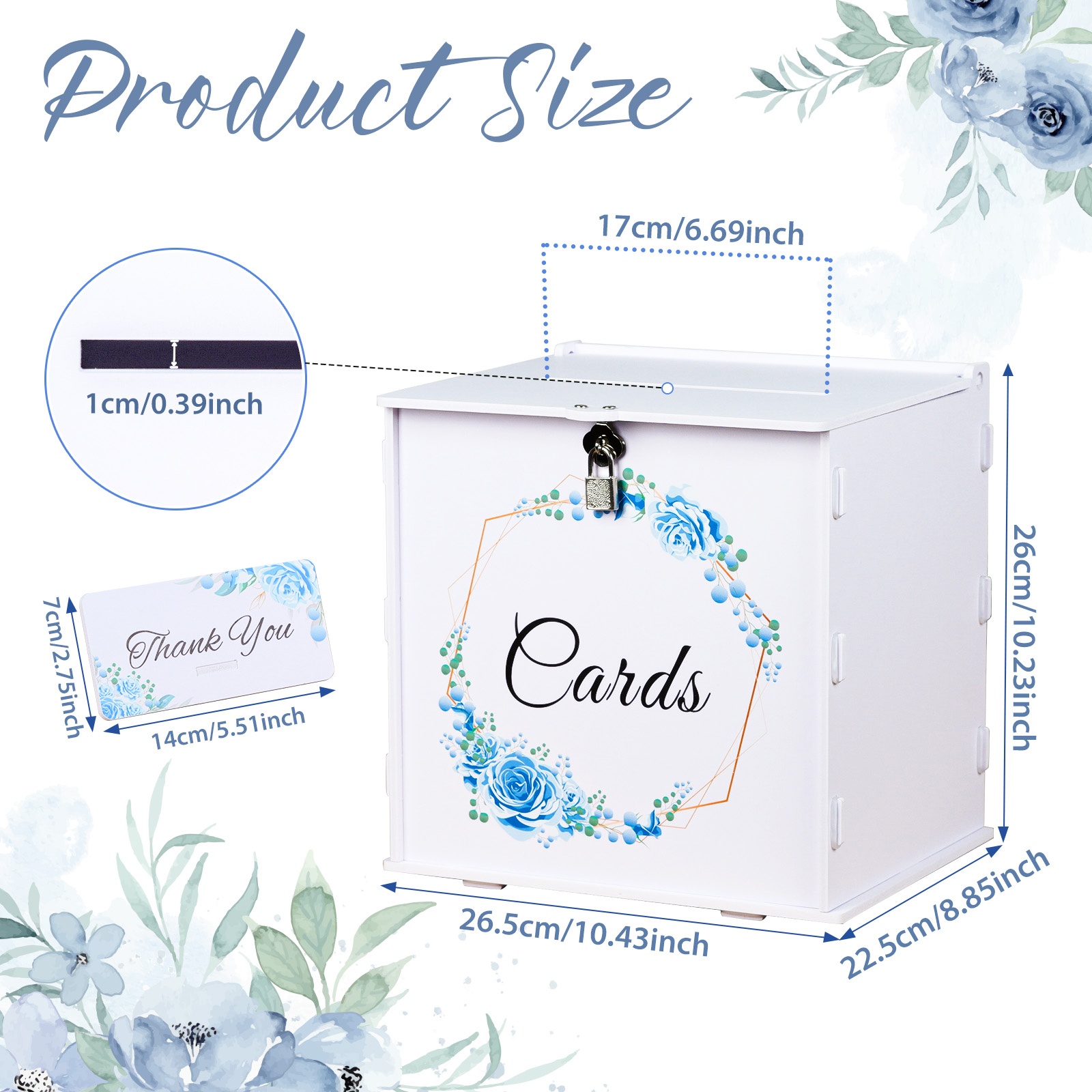 White Wedding Card Box with Lo - Card Index Box บทวิจารณ์และราคา