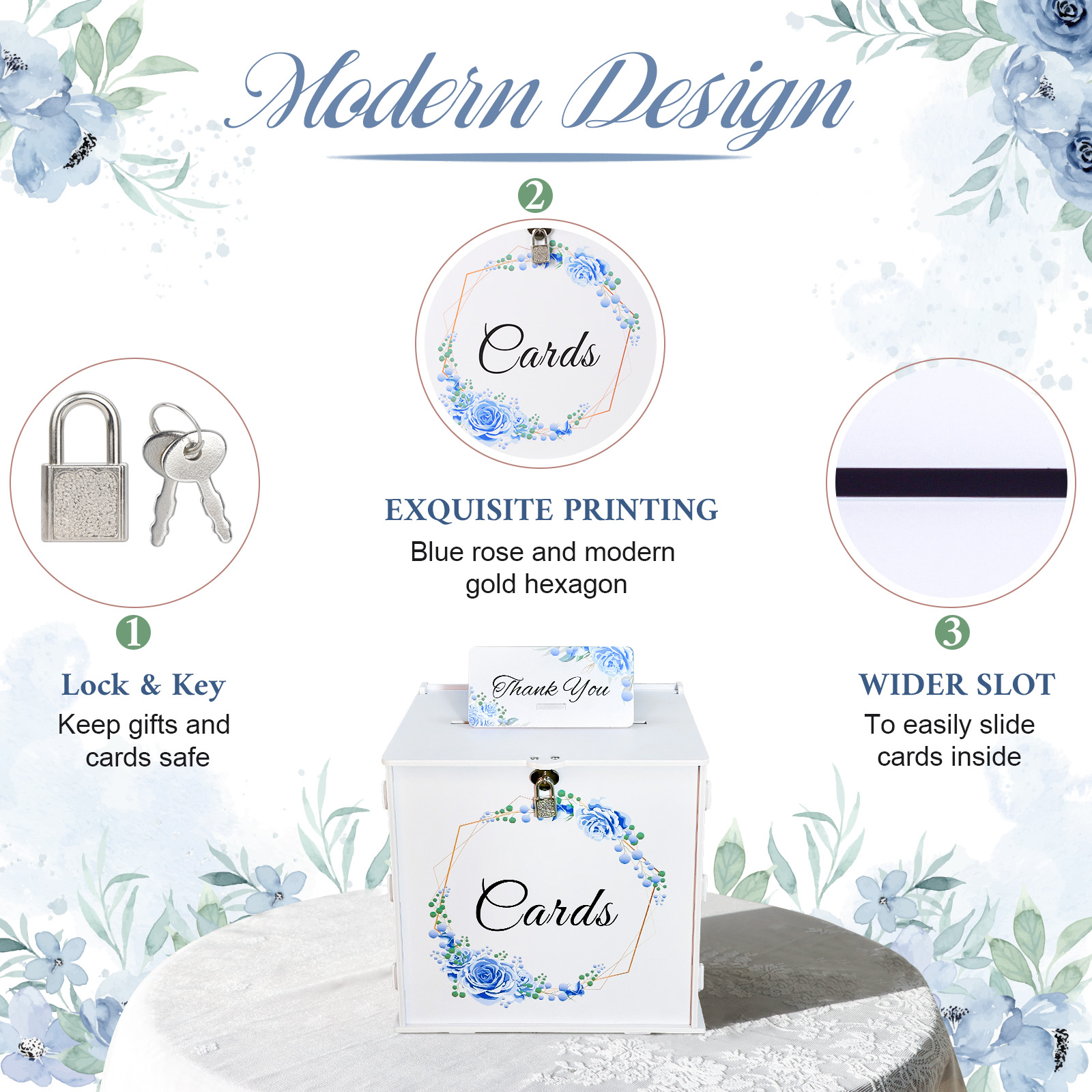 White Wedding Card Box with Lo - Card Index Box บทวิจารณ์และราคา