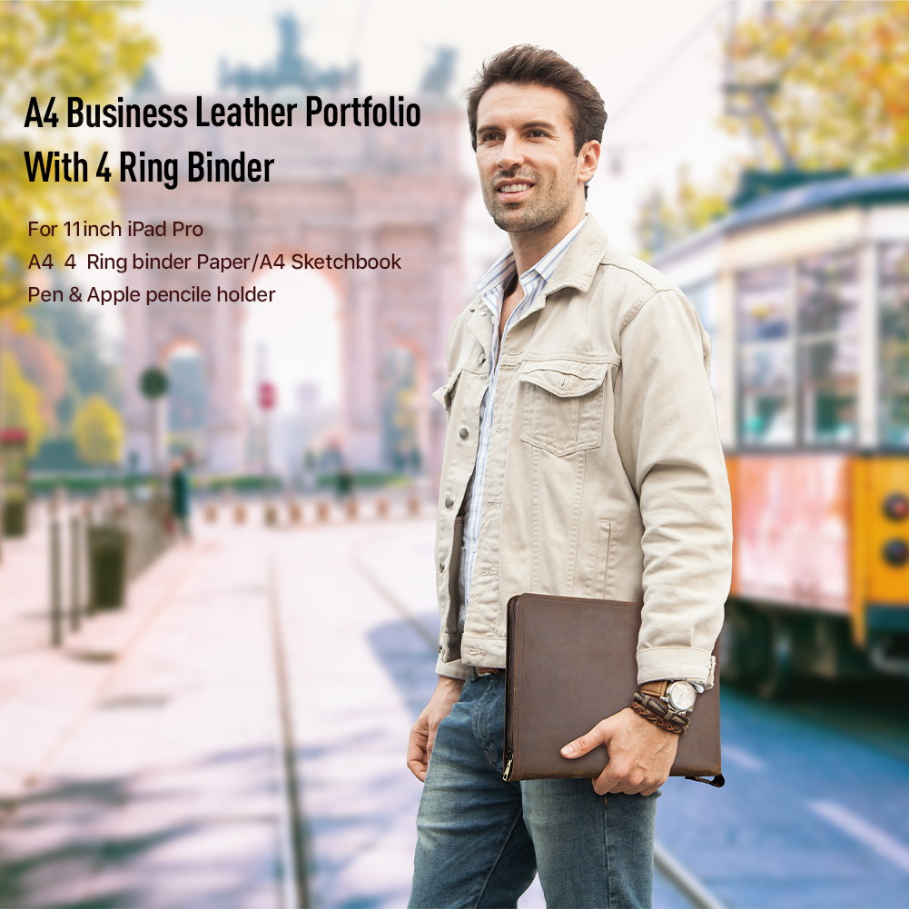 Luxury Retro A4 Cowhide Busine - Binder A4 Lever บทวิจารณ์และราคา