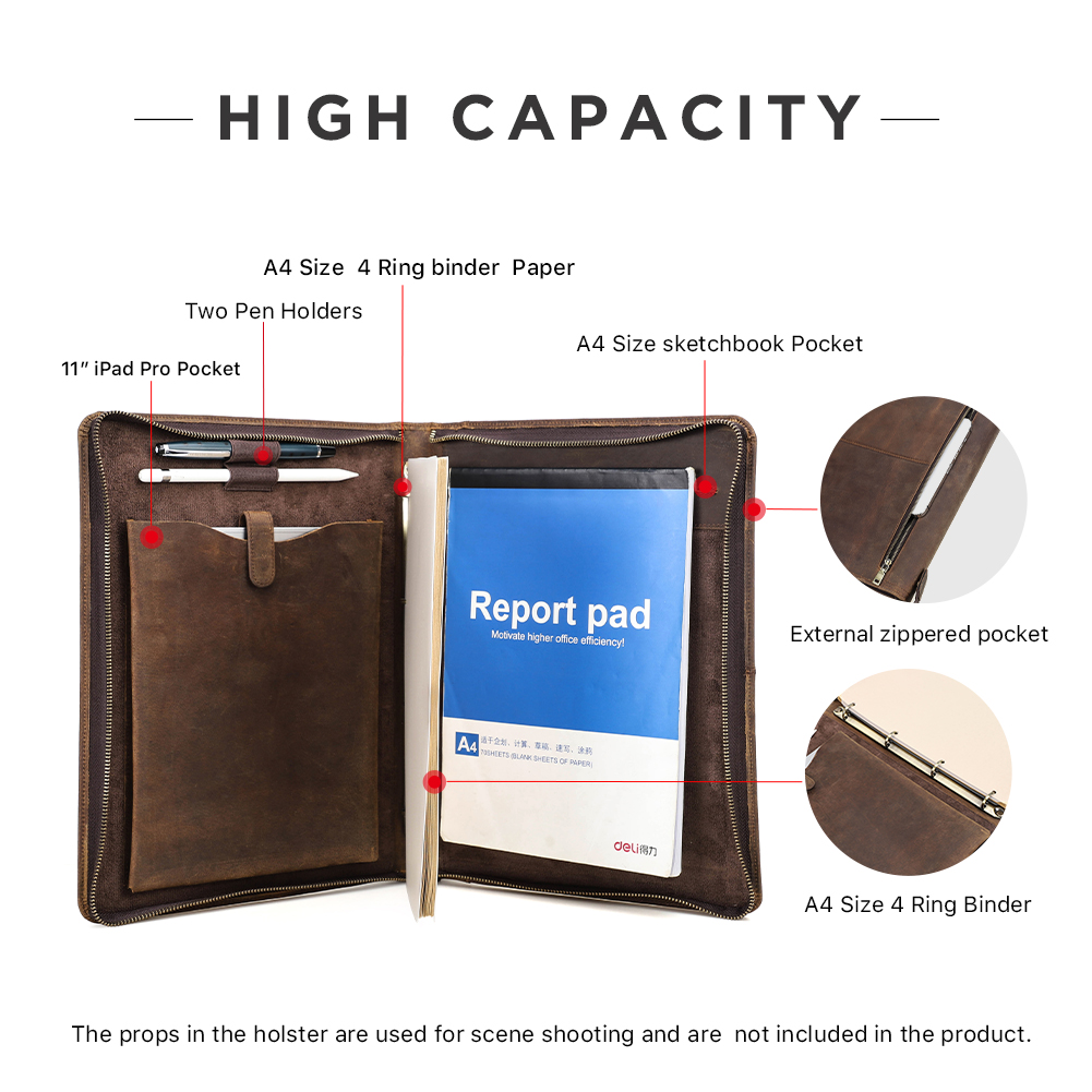 Luxury Retro A4 Cowhide Busine - Binder A4 Lever บทวิจารณ์และราคา