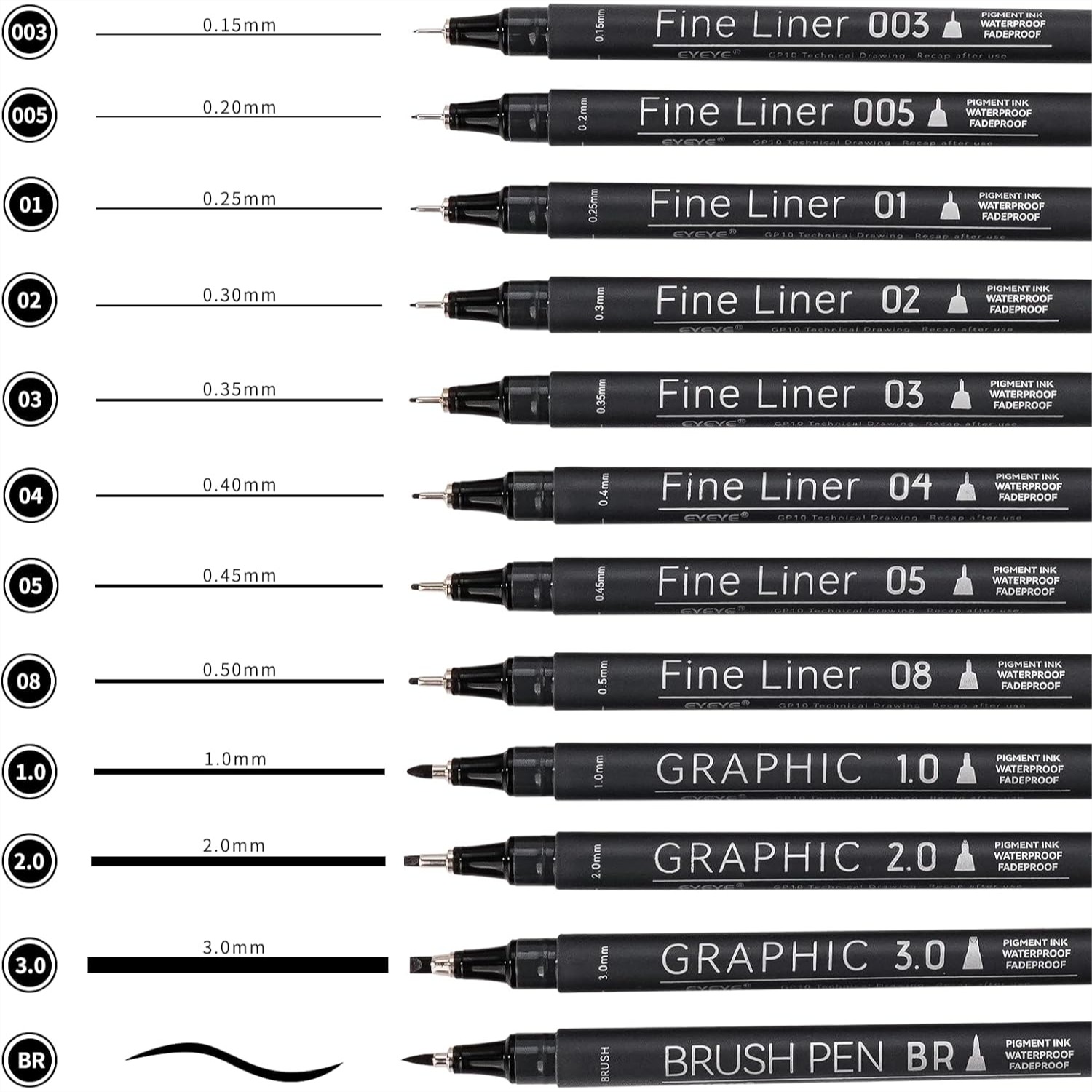 Micro Fineliner Pens Set, 12 B - Archive Box Set บทวิจารณ์และราคา