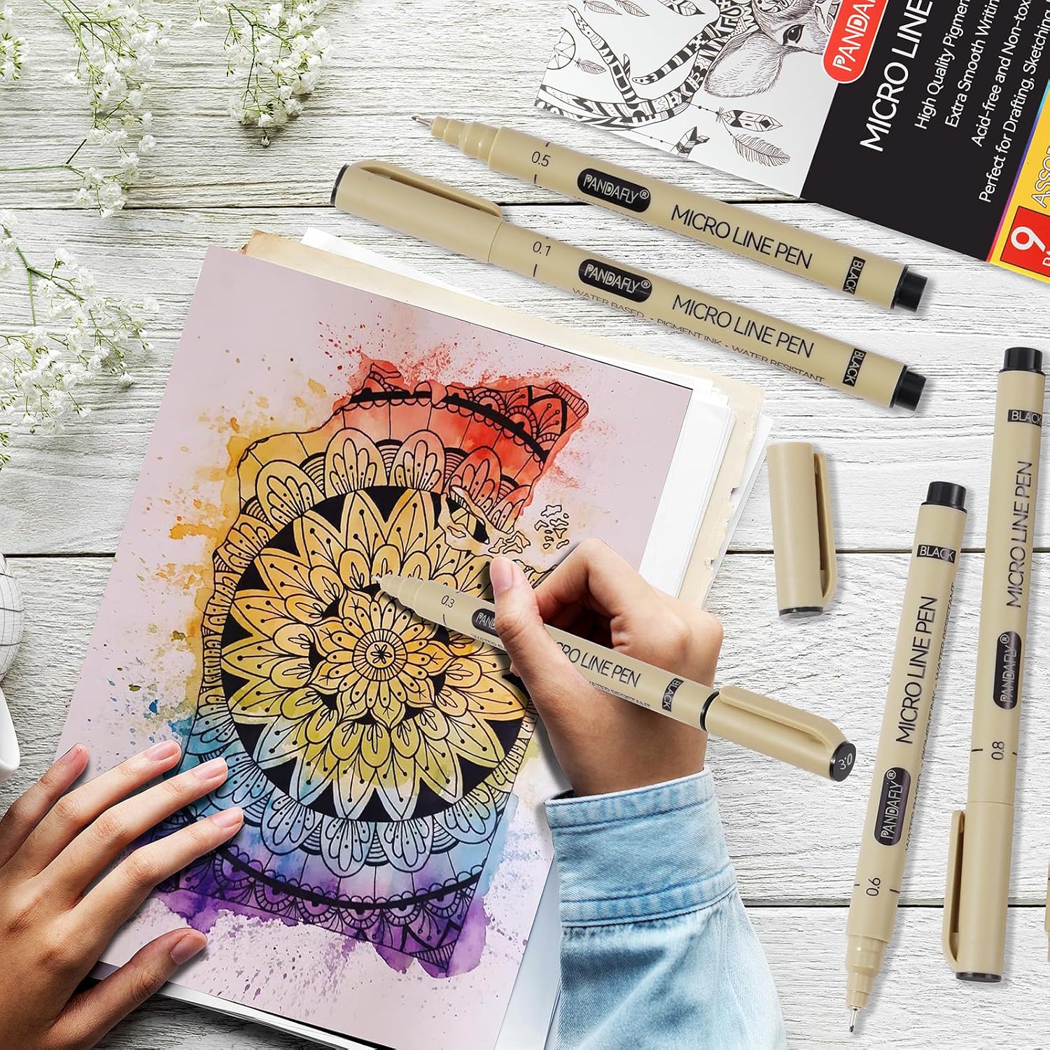 Black Micro-Pen Fineliner Ink  - Archive Box Set บทวิจารณ์และราคา