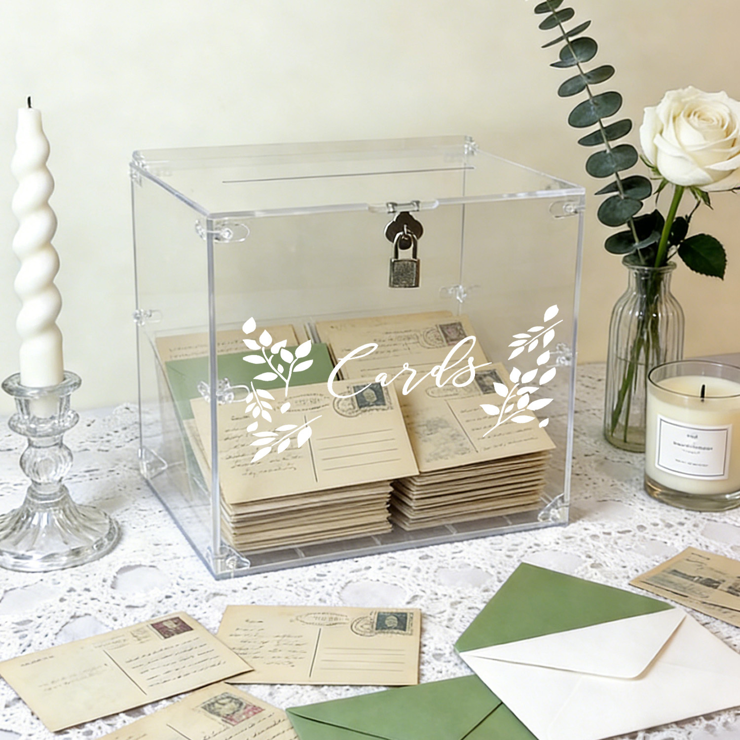 Acrylic Wedding Card Boxes wit - Card Index Box บทวิจารณ์และราคา