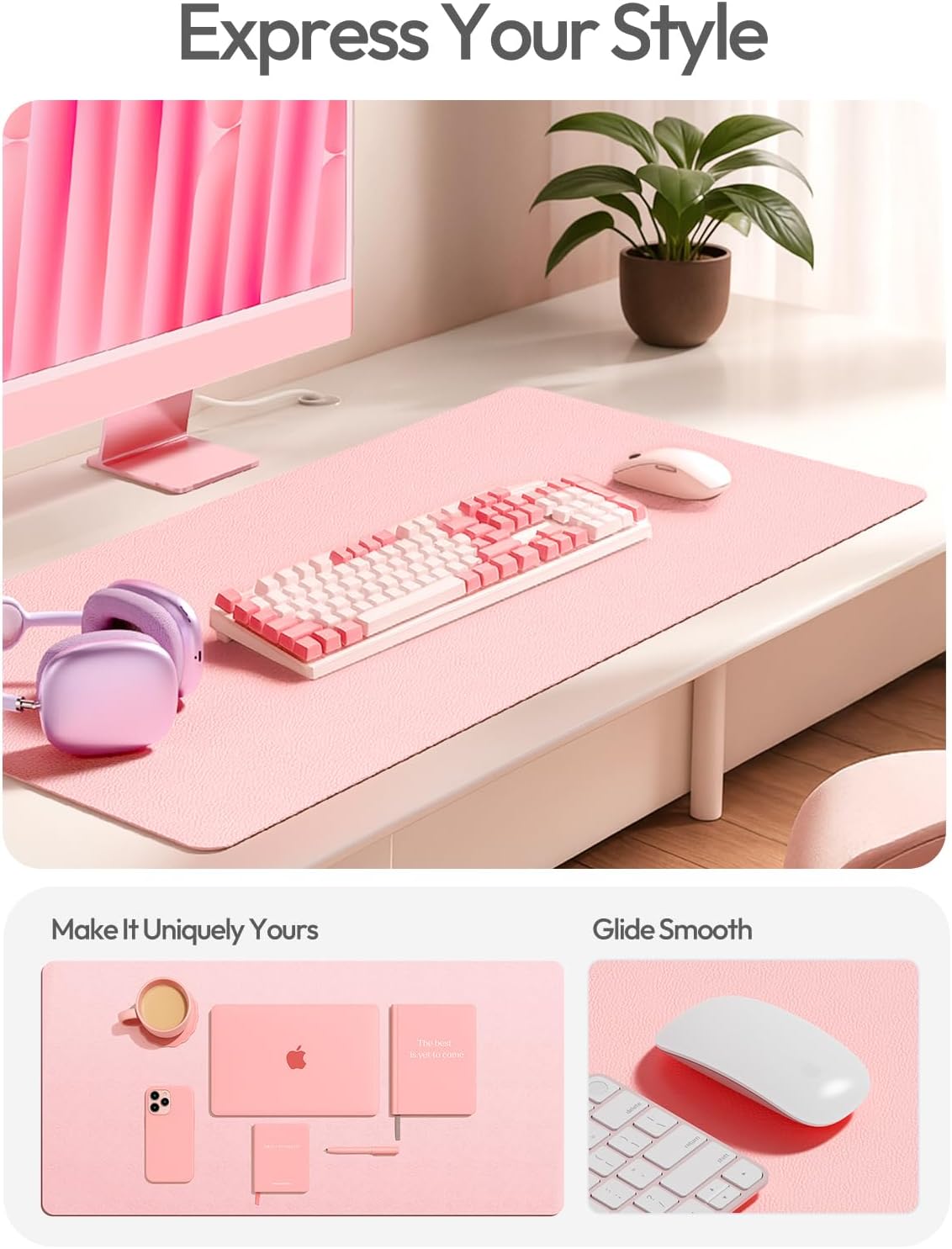 PU Leather Desk Protector with - Leather Desk Pad บทวิจารณ์และราคา