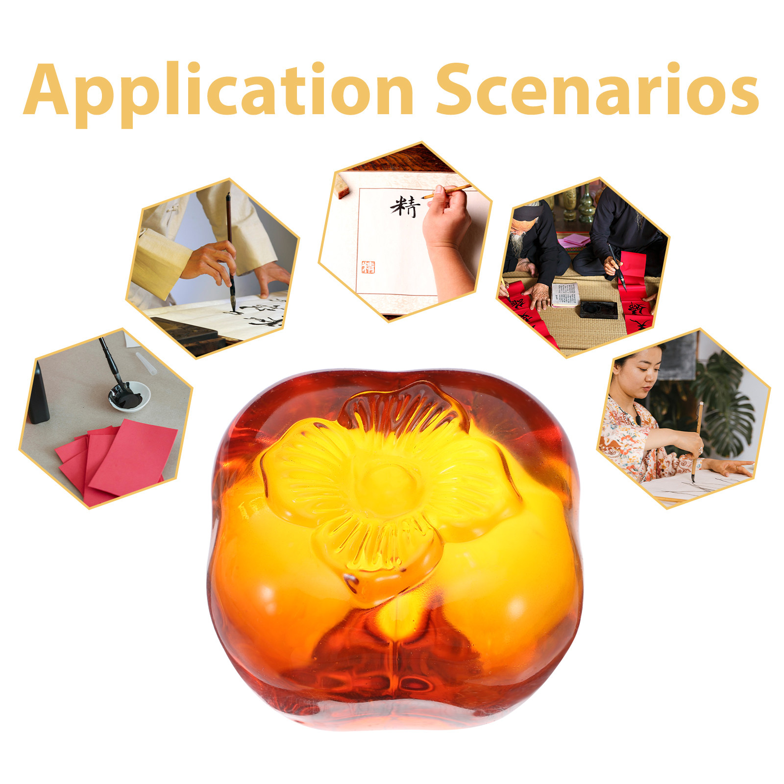 Crystal Glass Persimmon Paperw - Paper Weight Crystal บทวิจารณ์และราคา