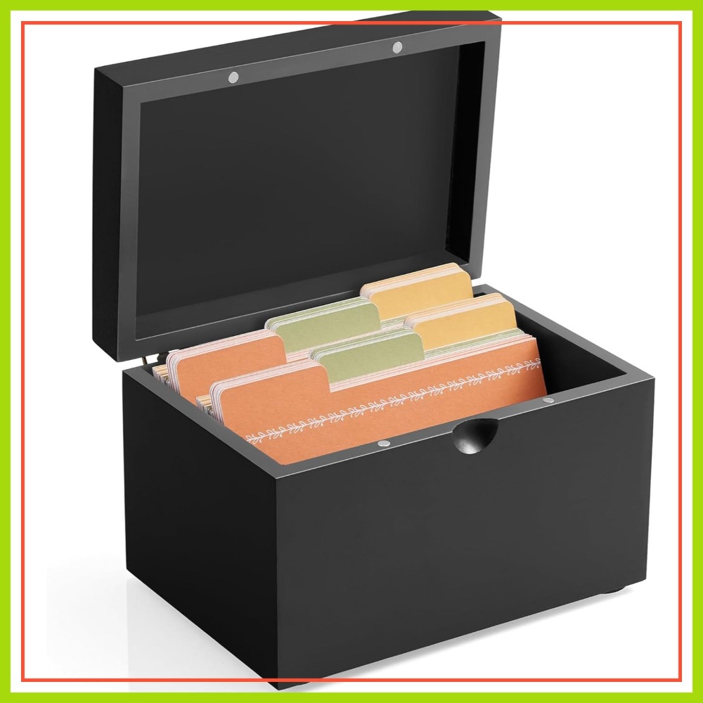 Wooden 3x5 Index Card Holder w - Index Card Holder บทวิจารณ์และราคา