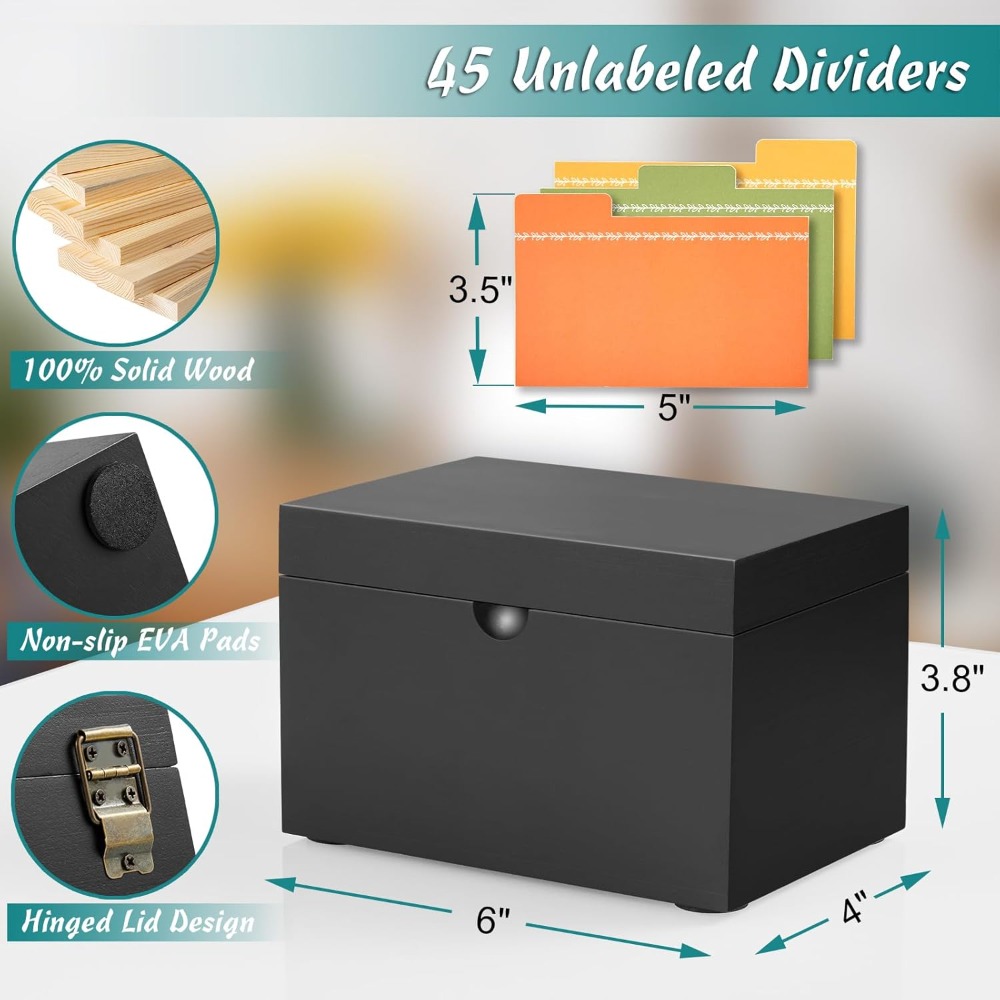 Wooden 3x5 Index Card Holder w - Index Card Holder บทวิจารณ์และราคา