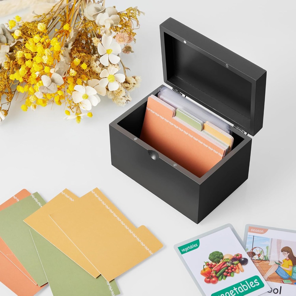 Wooden 3x5 Index Card Holder w - Index Card Holder บทวิจารณ์และราคา