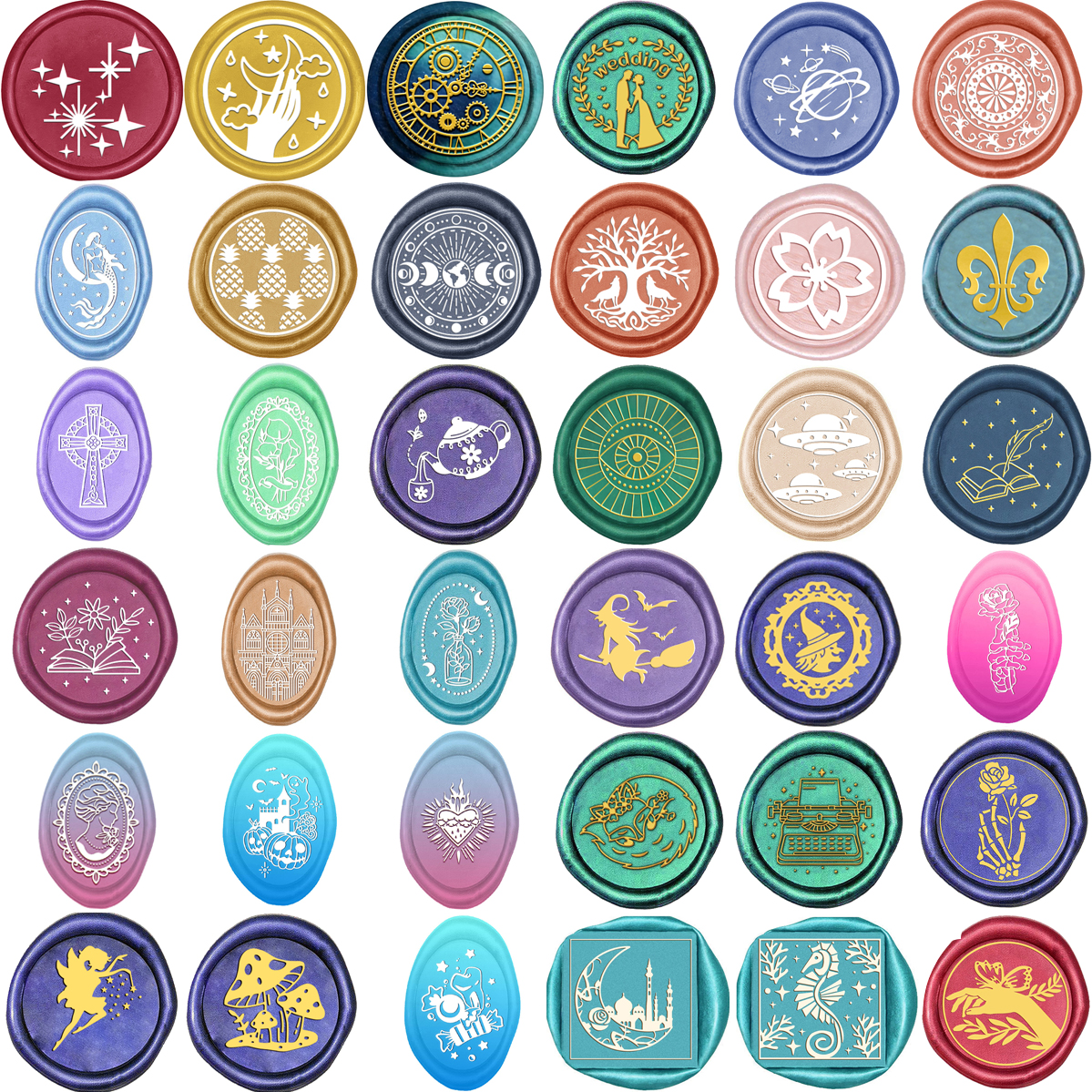 1pc Oval/Round/Square Mixed Wa - Wax Seal Stamp Set บทวิจารณ์และราคา