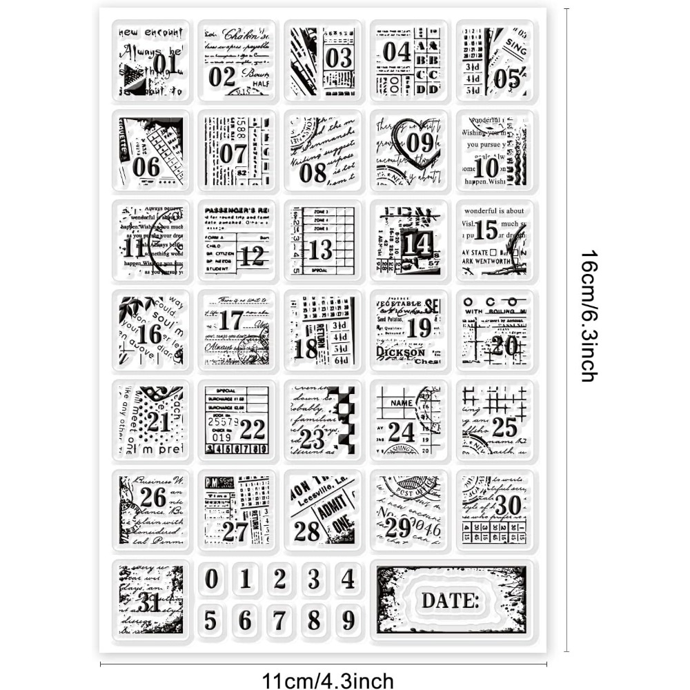 1Sheet Vintage Date Clear Stam - Rubber Date Stamp บทวิจารณ์และราคา