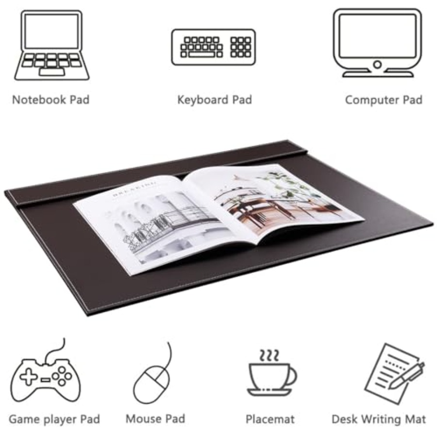 Ultra-Smooth PU Leather Desk P - Leather Desk Pad บทวิจารณ์และราคา