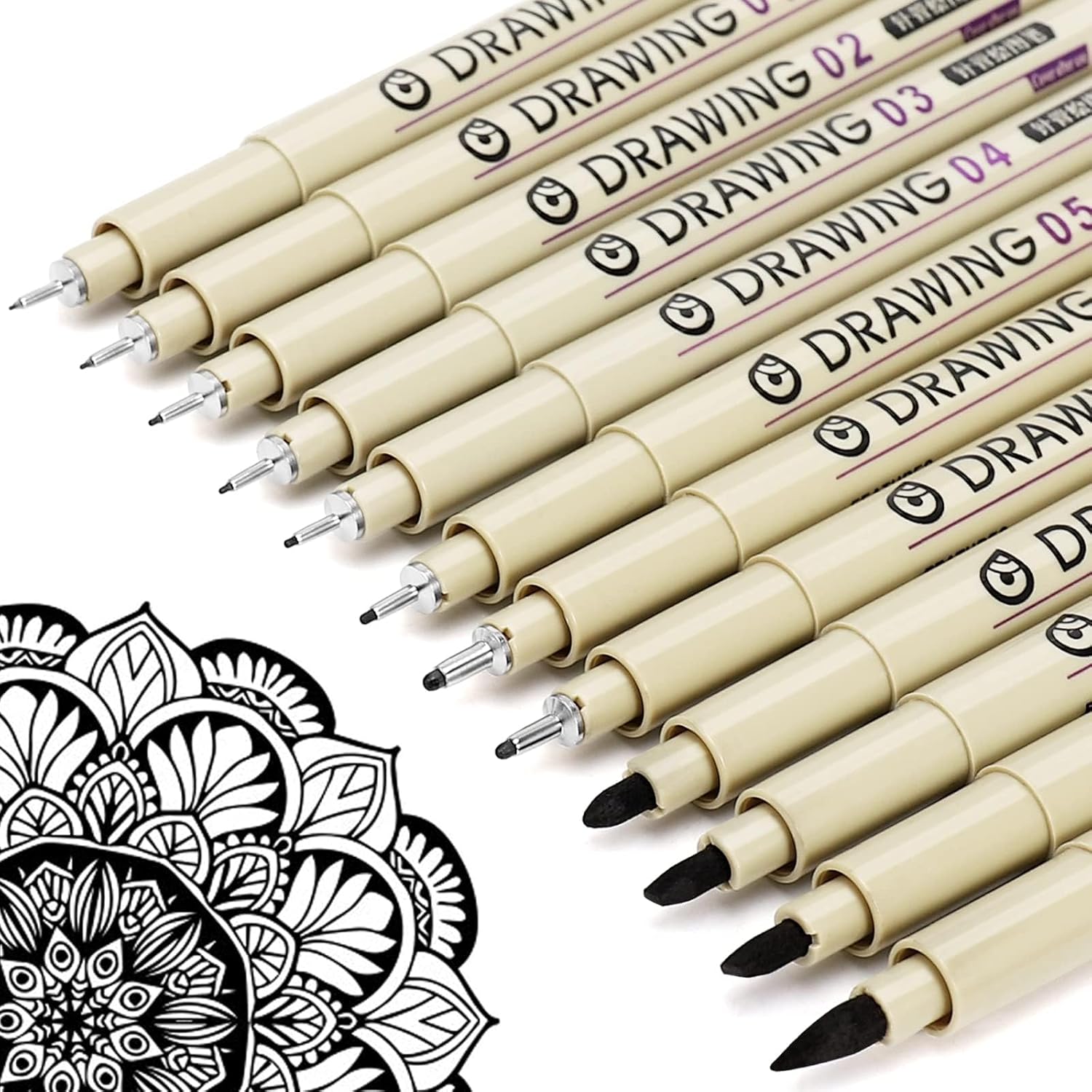 12 Black Fine Line Drawing Pen - Archive Box Set บทวิจารณ์และราคา