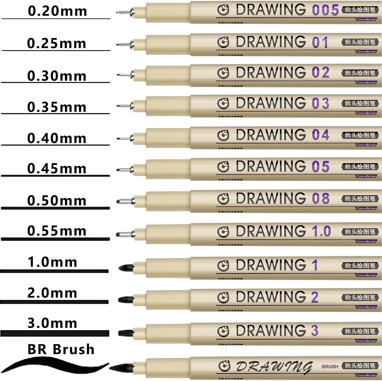 12 Black Fine Line Drawing Pen - Archive Box Set บทวิจารณ์และราคา
