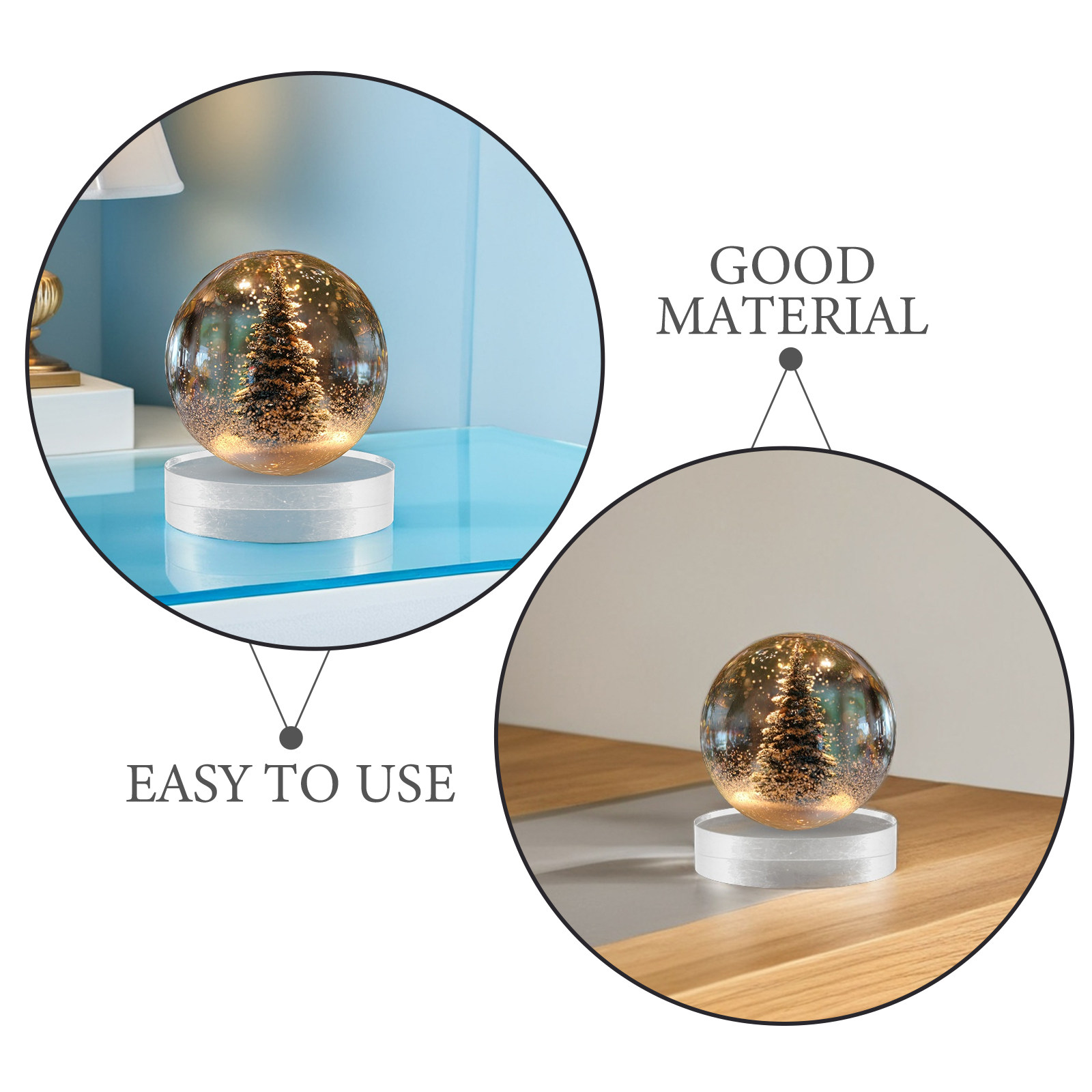 2Pcs Crystal Round Paperweight - Paper Weight Crystal บทวิจารณ์และราคา