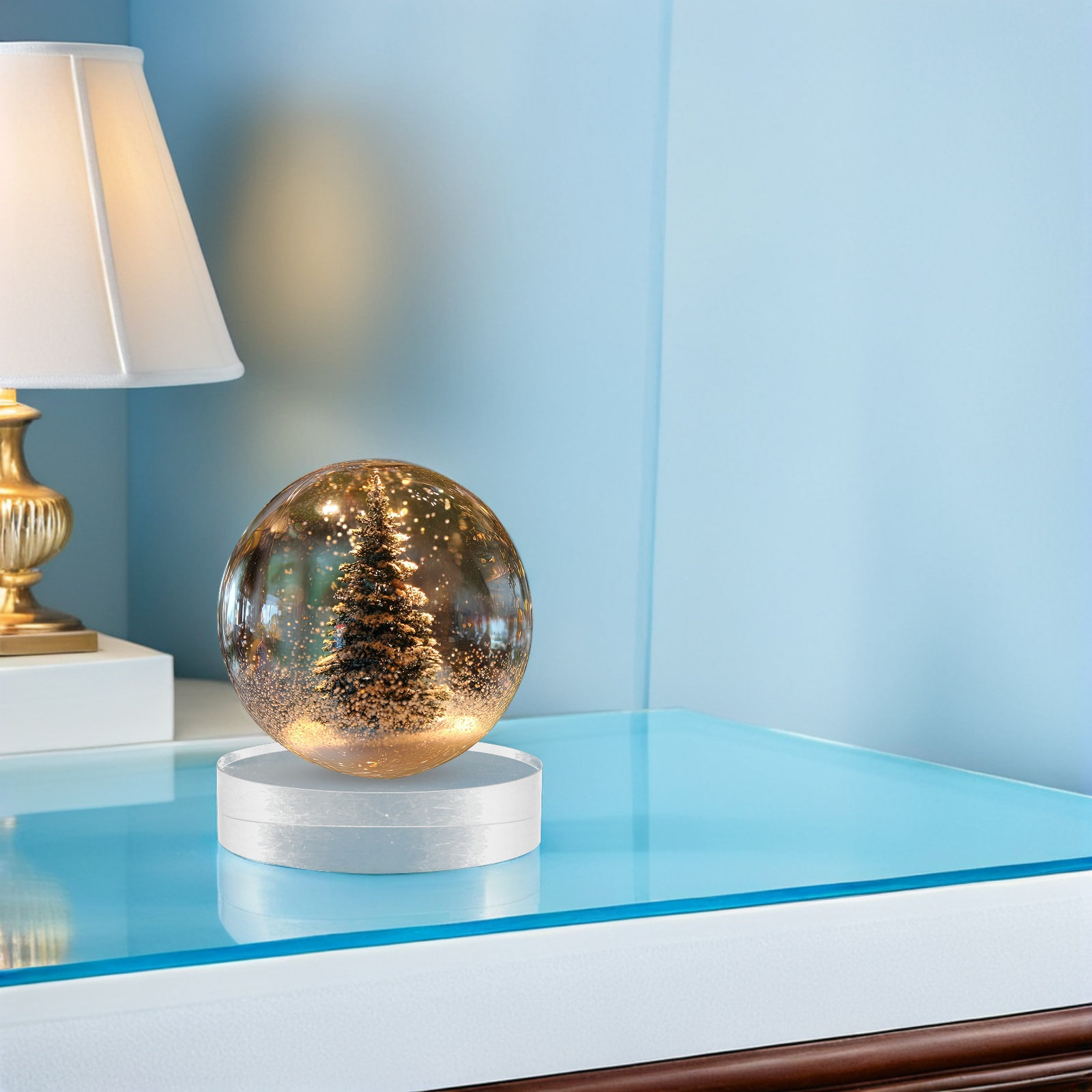 2Pcs Round Crystal Decorative  - Book Weight Glass บทวิจารณ์และราคา