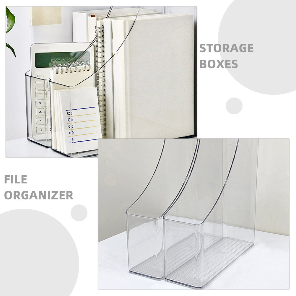2Pcs Transparent File Organize - Magazine Holder Rack บทวิจารณ์และราคา