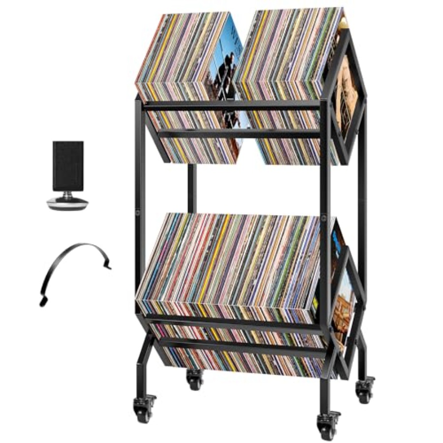 Vinyl Record Storage Rack, 2 T - Magazine Holder Rack บทวิจารณ์และราคา