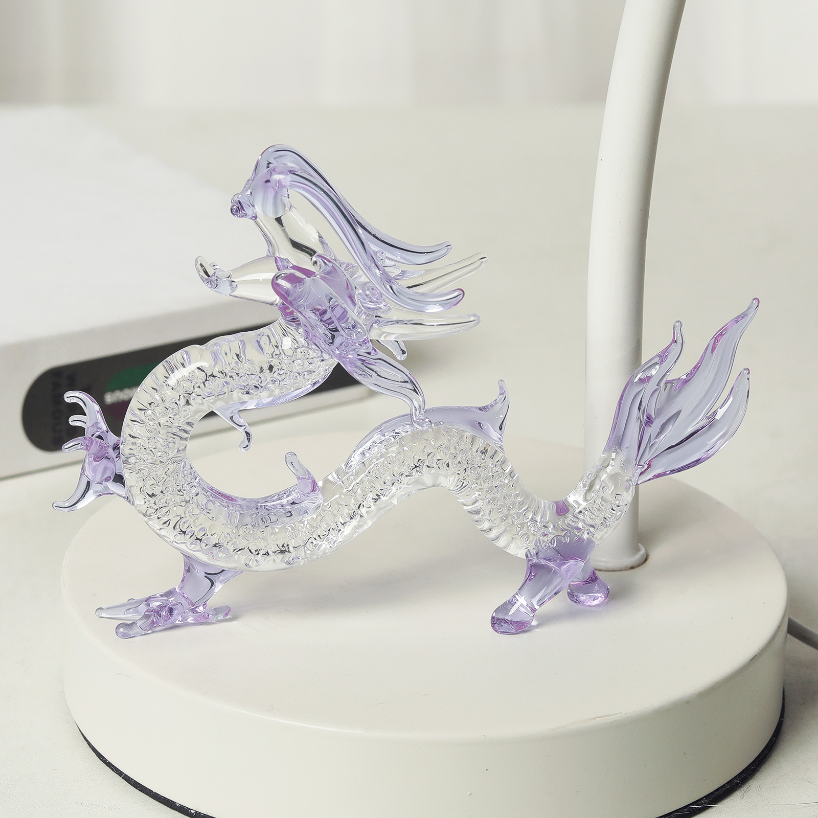 Purple Crystal Dragon Figurine - Book Weight Glass บทวิจารณ์และราคา