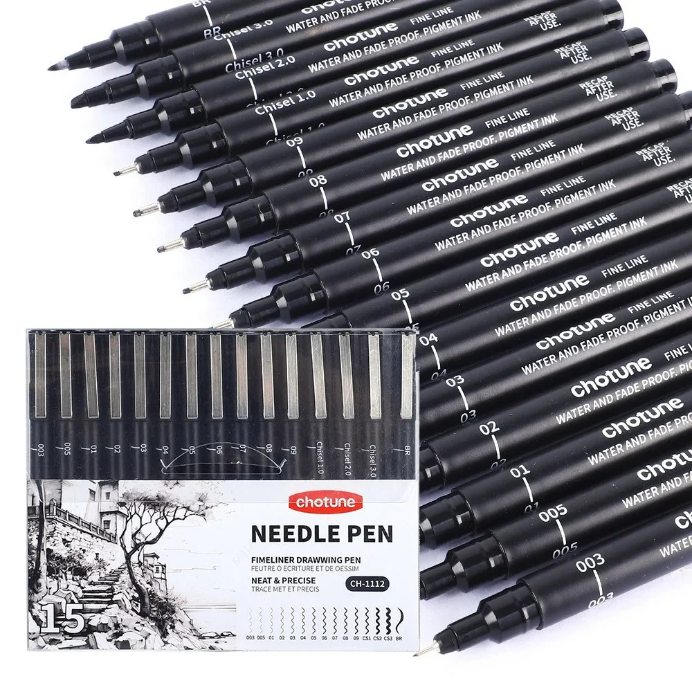 Black Micro Pens,15 Sizes,Wate - Correction Pen Fine บทวิจารณ์และราคา