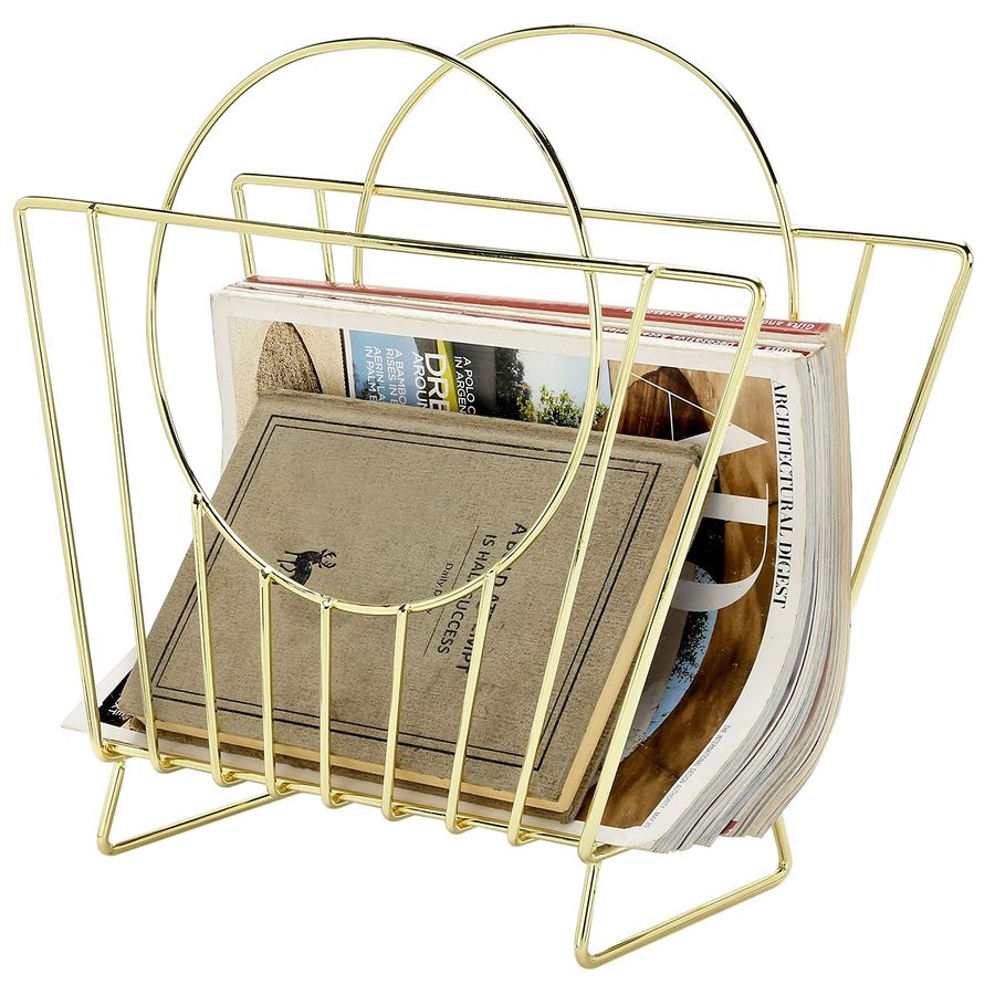 MidCentury Brass Plated Metal  - Magazine Holder Rack บทวิจารณ์และราคา