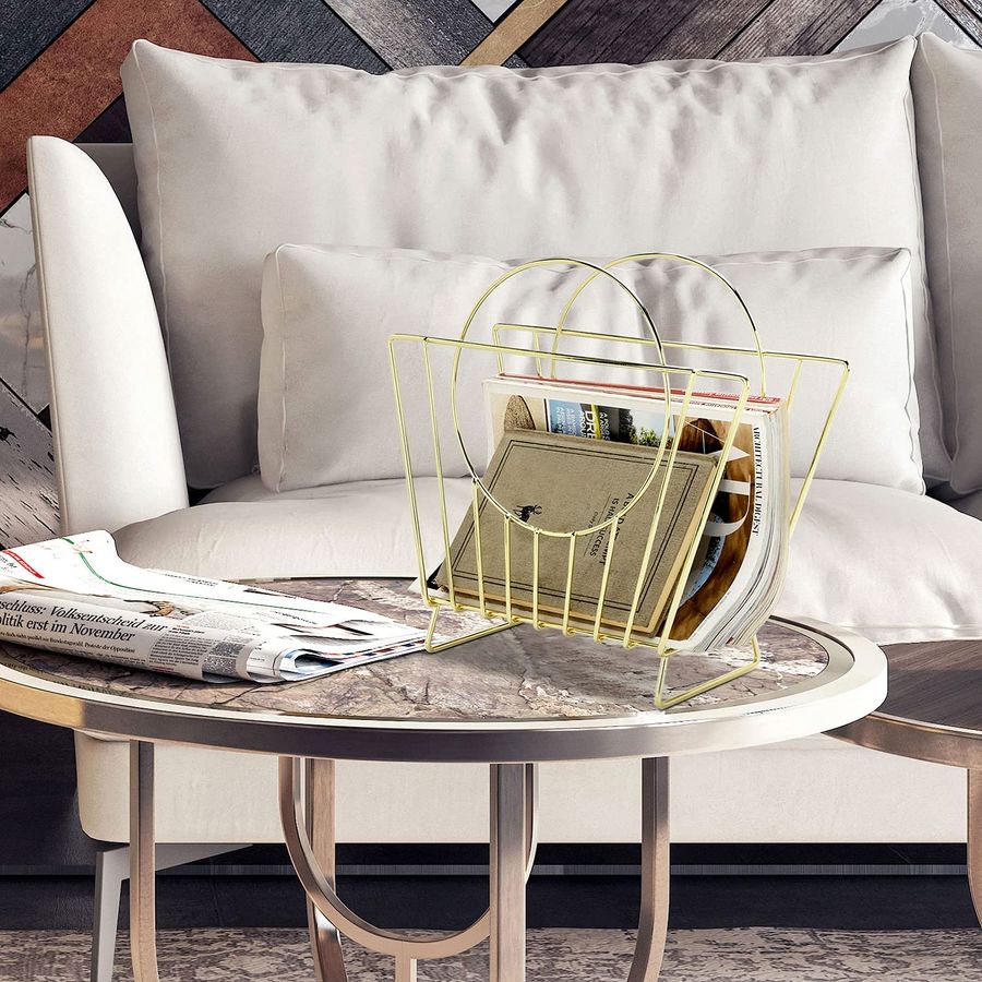 MidCentury Brass Plated Metal  - Magazine Holder Rack บทวิจารณ์และราคา