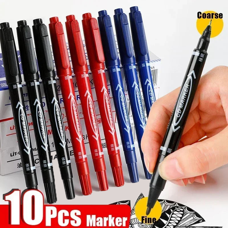 10Pcs Twin Tip Permanent Marke - Correction Pen Fine บทวิจารณ์และราคา