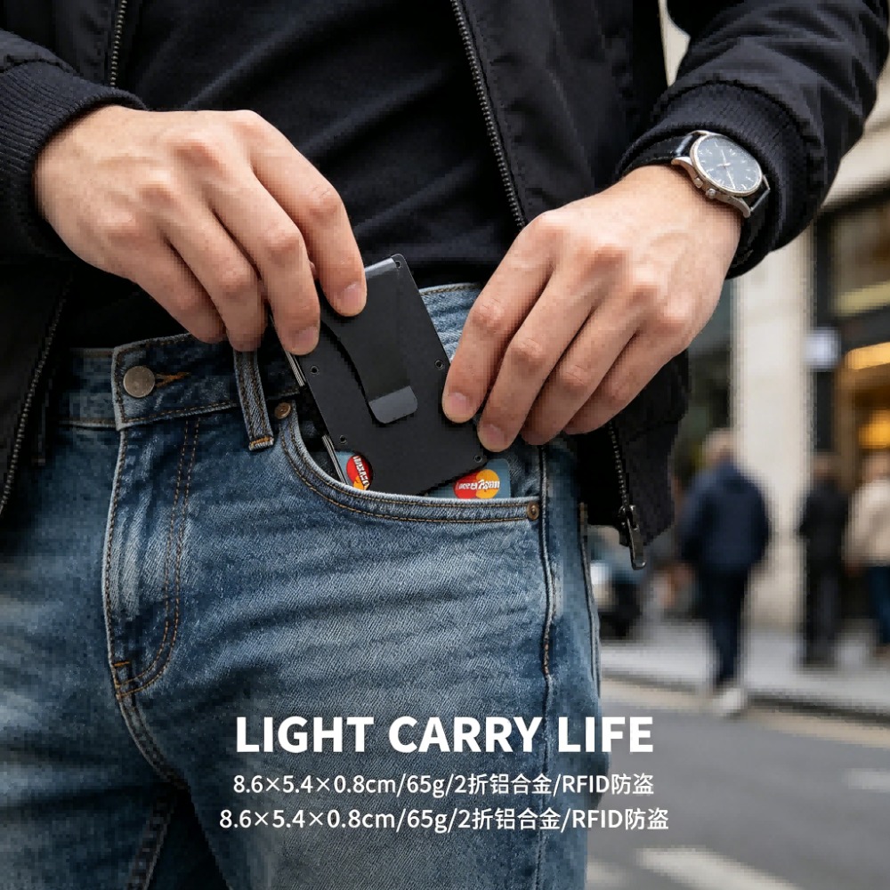 Aluminum Alloy Rfid Blocking C - Index Card Holder บทวิจารณ์และราคา