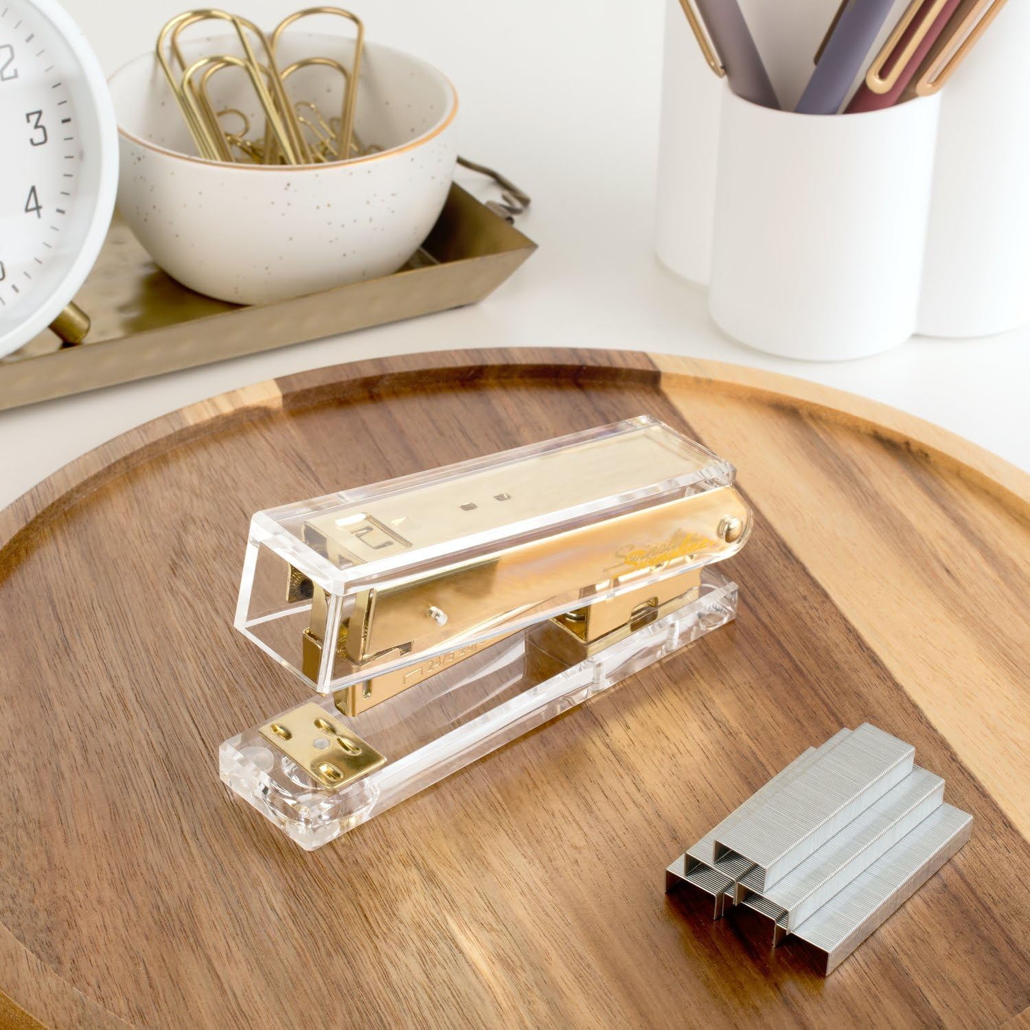 Clear Acrylic Gold Stapler for - Stapler Half Strip บทวิจารณ์และราคา