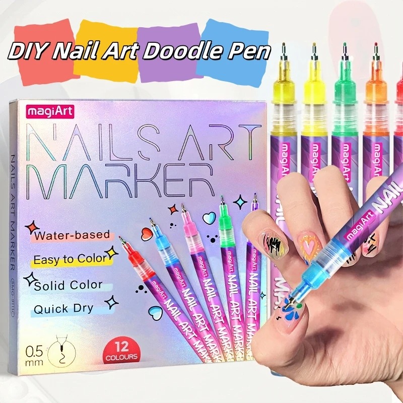 12Pcs/Set Multicolor Nail Art  - Correction Pen Fine บทวิจารณ์และราคา