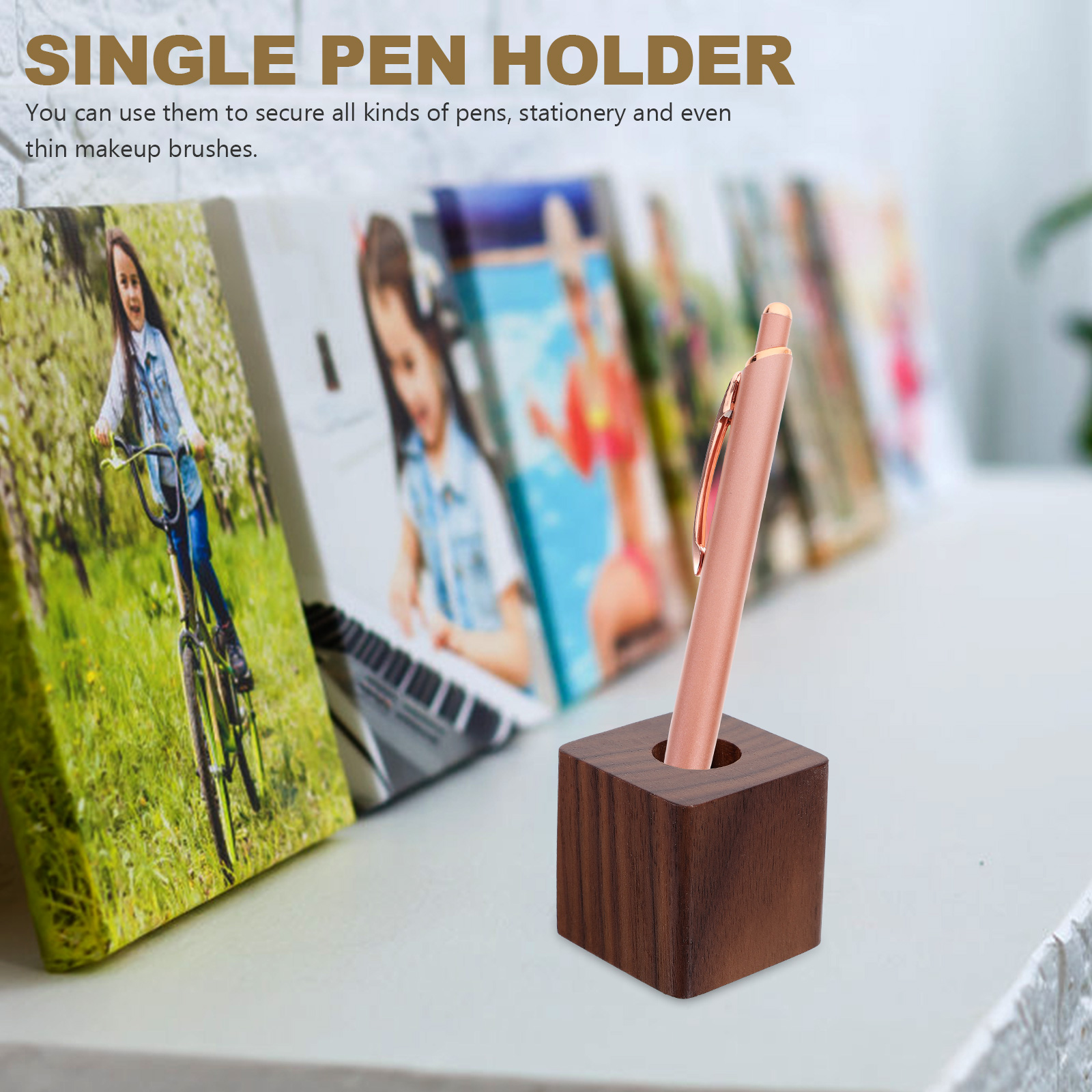 Walnut Pen Stand Single Holder - Pen Rest Single บทวิจารณ์และราคา