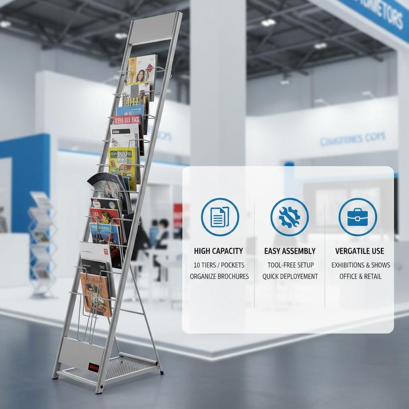 Brochure Display Rack, 10 Pock - Magazine Holder Rack บทวิจารณ์และราคา