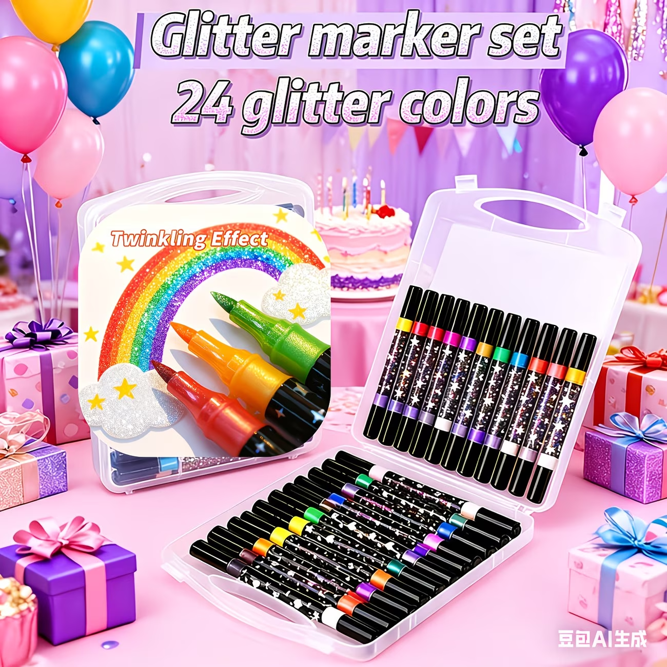 24 Colors Double Head Glitter  - Correction Pen Fine บทวิจารณ์และราคา