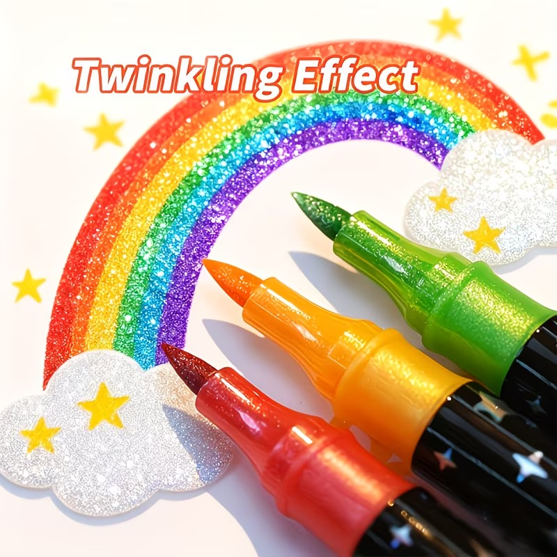 24 Colors Double Head Glitter  - Correction Pen Fine บทวิจารณ์และราคา
