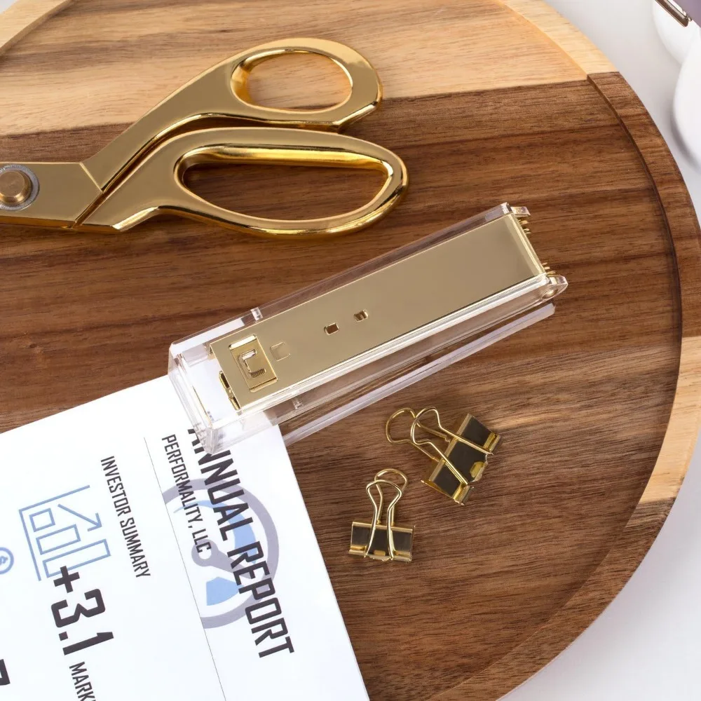 Compact Clear Acrylic Gold Sta - Stapler Half Strip บทวิจารณ์และราคา