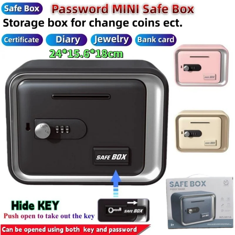 24x18x15cm Safe Box with Key L - Card Index Box บทวิจารณ์และราคา